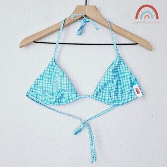 New! Solid & Striped The Iris Reversible Minigrid Cerulean Blue 2 Piece Bikini - Picture 4 of 13